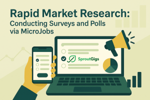 Rapid market research through MicroJobs enables businesses to collect significant insights in hours rather than weeks by distributing short surveys and polls to a global network of freelancers.